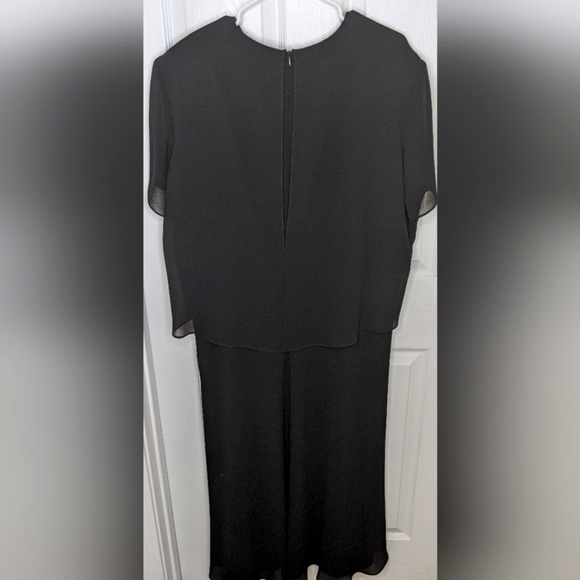 Vintage Caron Chicago Women's Black Gauzy Cocktail Party Dress Size 18 Short Slv - Picture 2 of 4
